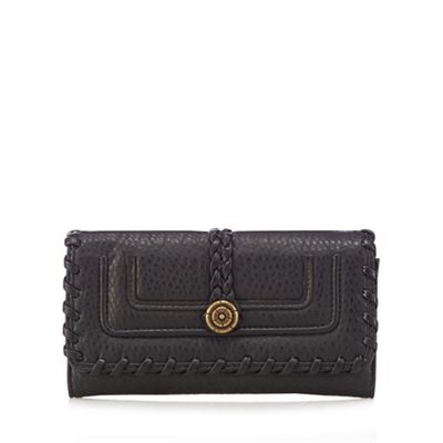 Black stitched large purse